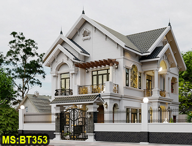 Mẫu thiết kế biệt thự 2 tầng 9x20 kiểu mái thái đẹp tại Biên Hòa