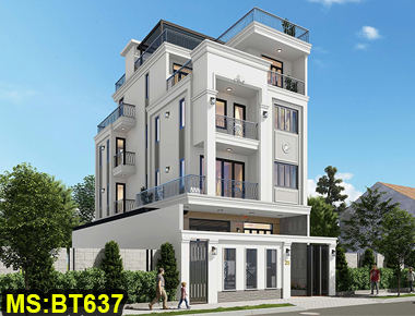 Biệt thự tân cổ điển 3 tầng 1 tum - Ngoại thất sang trọng với màu sắc & Vật liệu