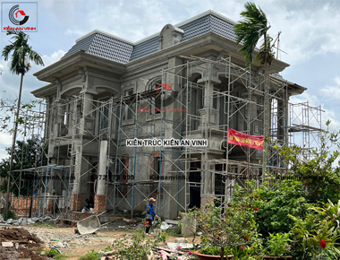 Thi công biệt thự 2 tầng tân cổ điển: Kết cấu khung xương bê tông cốt thép