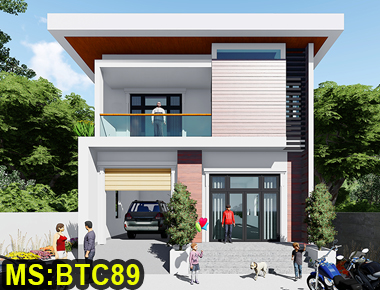 Mẫu thiết kế biệt thự hiện đại 2 tầng mái bằng 9x18m có gara và 4 phòng ngủ ở Bình Chánh
