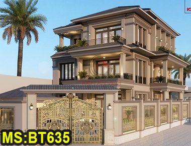 Mái nhật xanh ghi: Giải pháp thiết kế cho biệt thự 3 tầng cao ráo, thanh thoát