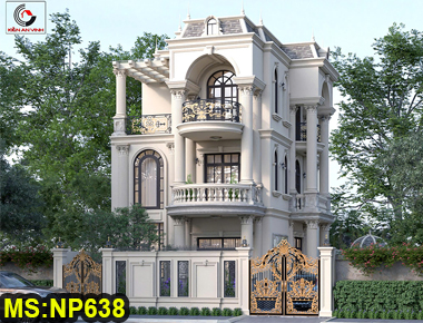 Mẫu biệt thự 3 tầng hiện đại có hầm – Sân trước sau đón gió tự nhiên