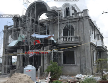 Thi công phần thô biệt thự tân cổ điển 2 tầng 16x17m - Uy nghi, Vững chãi