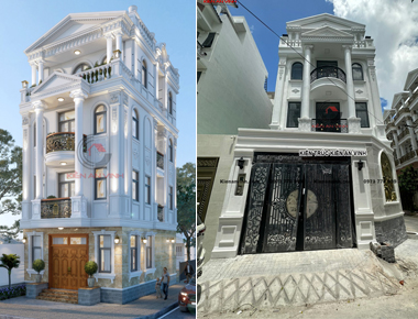 Thi công biệt thự 4 tầng tân cổ điển mái mansard 8m: Đẳng cấp châu Âu, tối ưu không gian