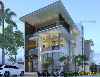 Thiết kế villa đẹp 3 tầng 2 mặt tiền ở Tây Ninh
